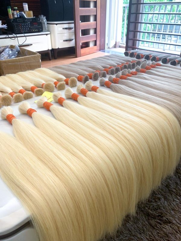 Jen Hair offers Standard human hair Vietnam_ color bulk #60 with the best price