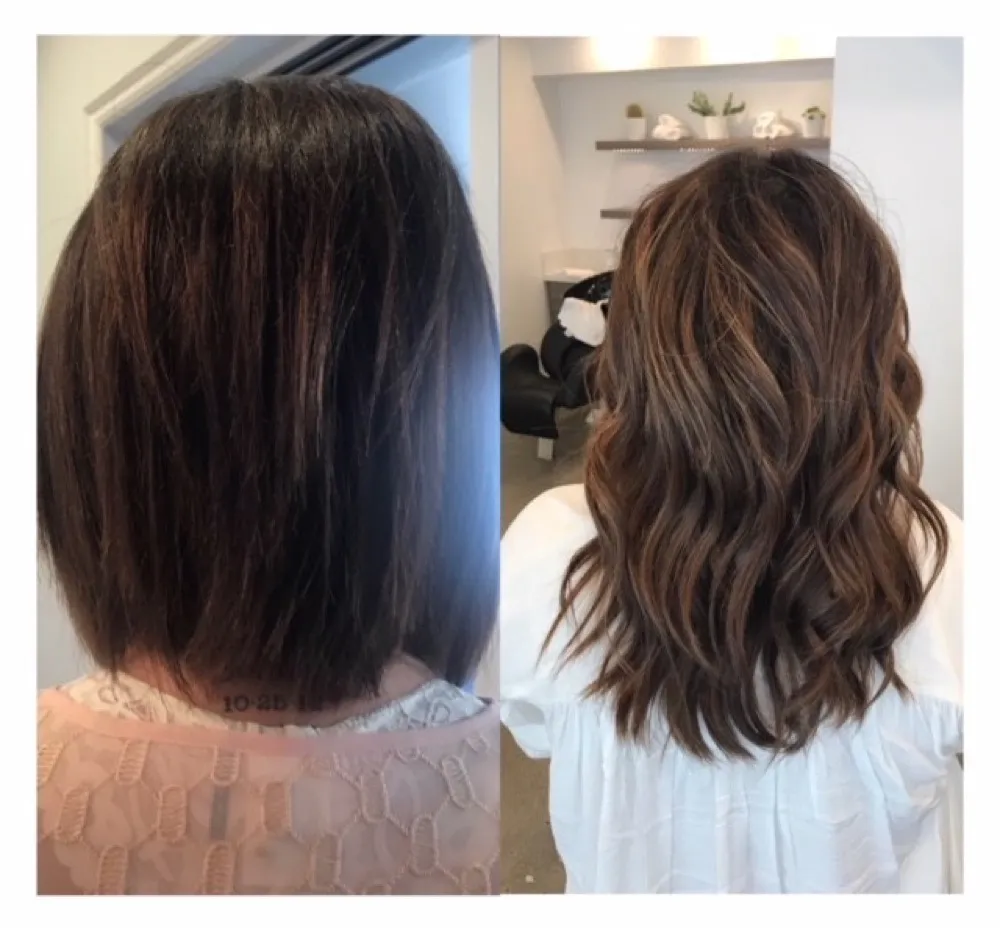 14 inch hair extensions before and after