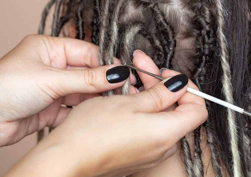 Dreads on short hair use elastic hair extension thread Double