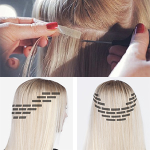 Application of shop tape in extensions