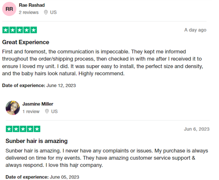 sunber hair reviews