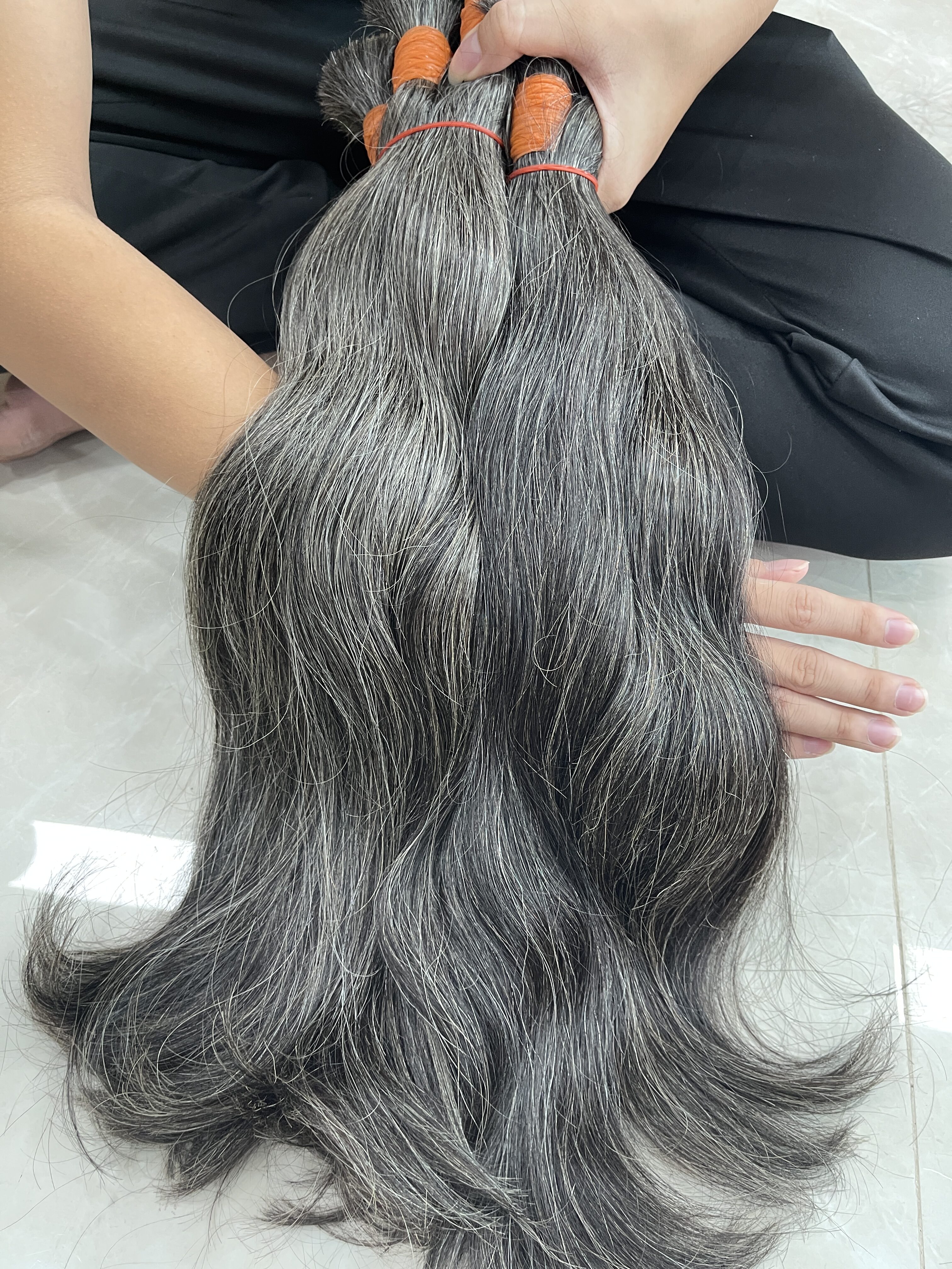 Vietnamese White Grey Virgin Hair