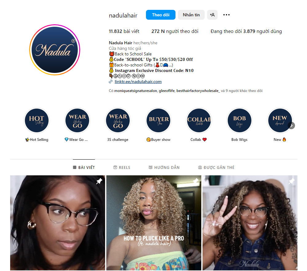 wholesale hair companies on Instagram 