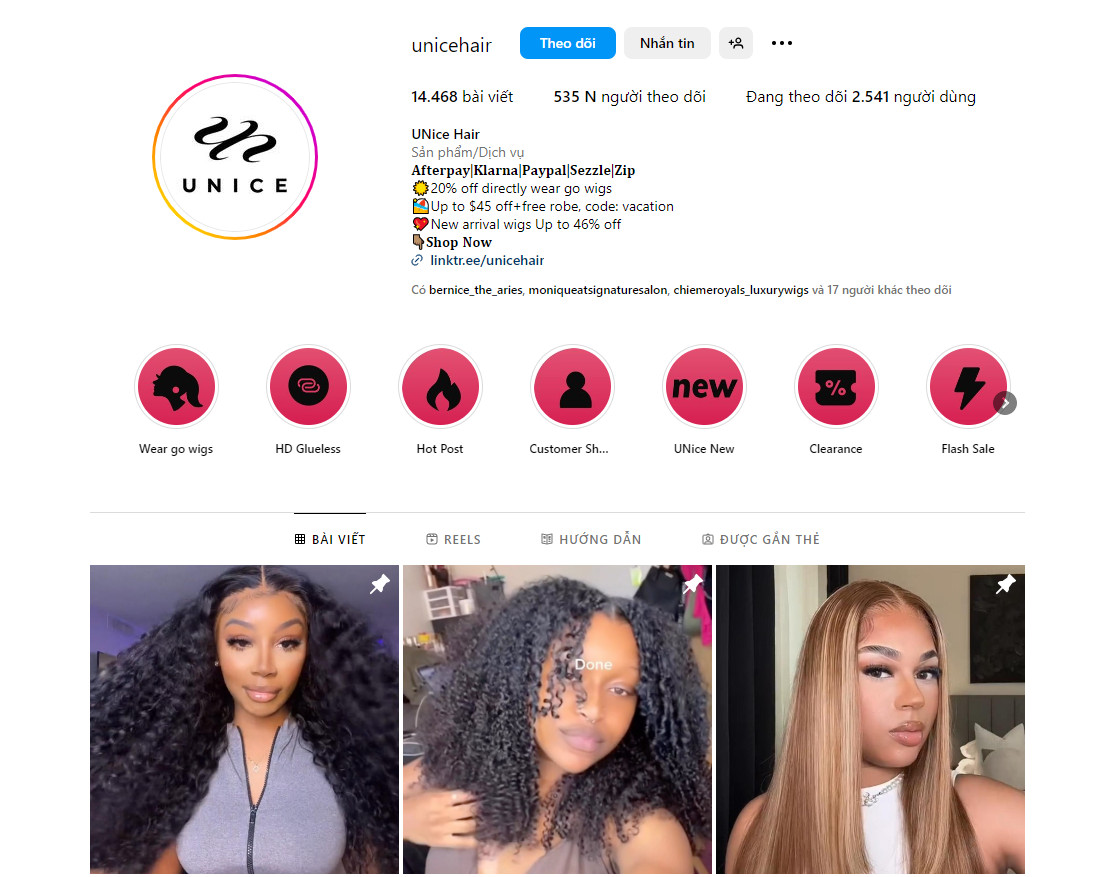 wholesale hair companies on Instagram 