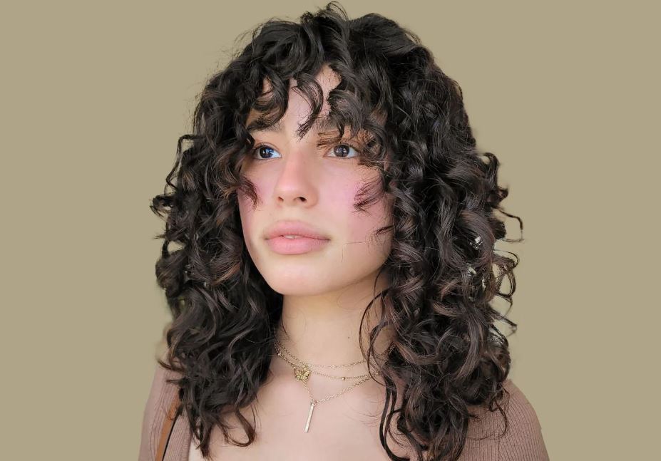 curtain bangs wavy hair 