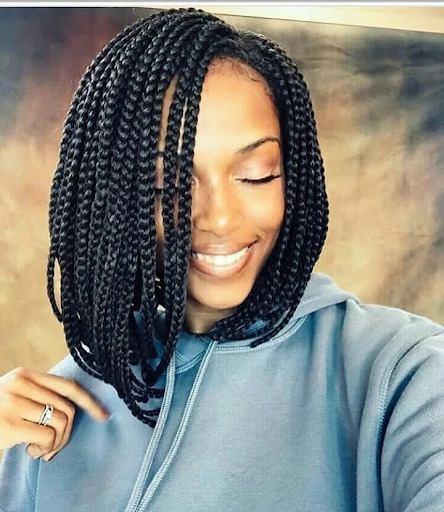 medium size box braids 