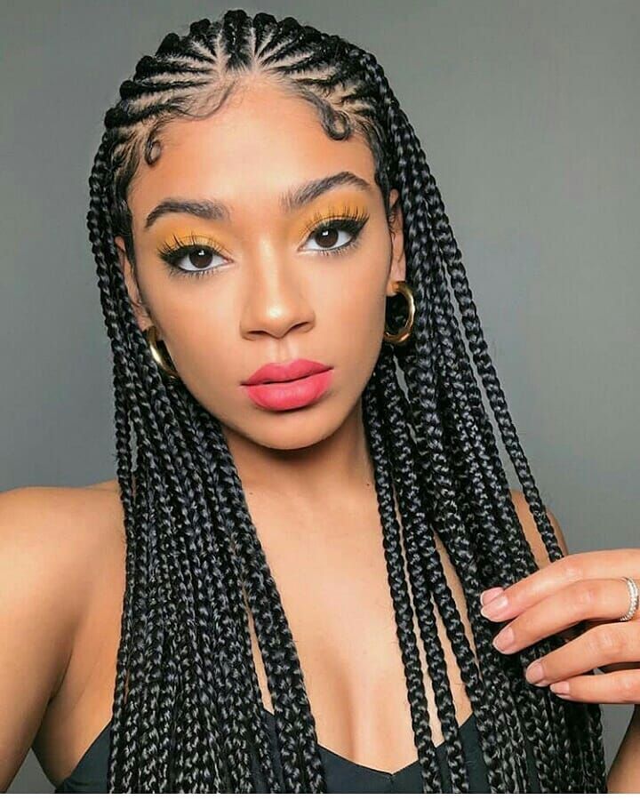 Medium size box braids