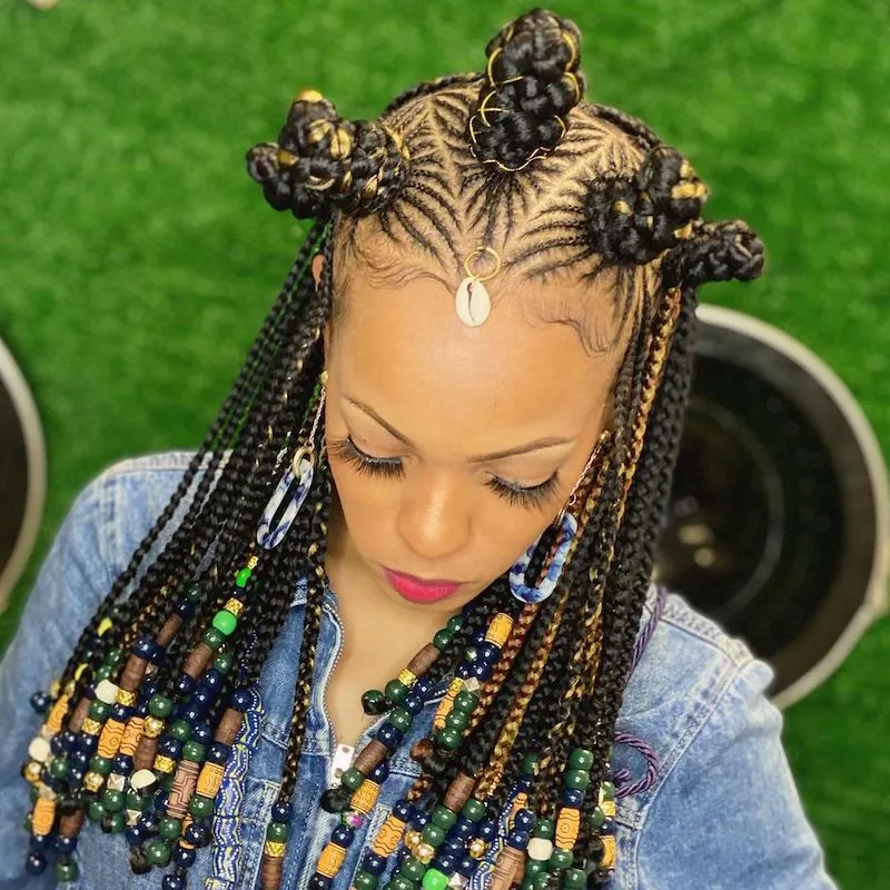 medium size box braids