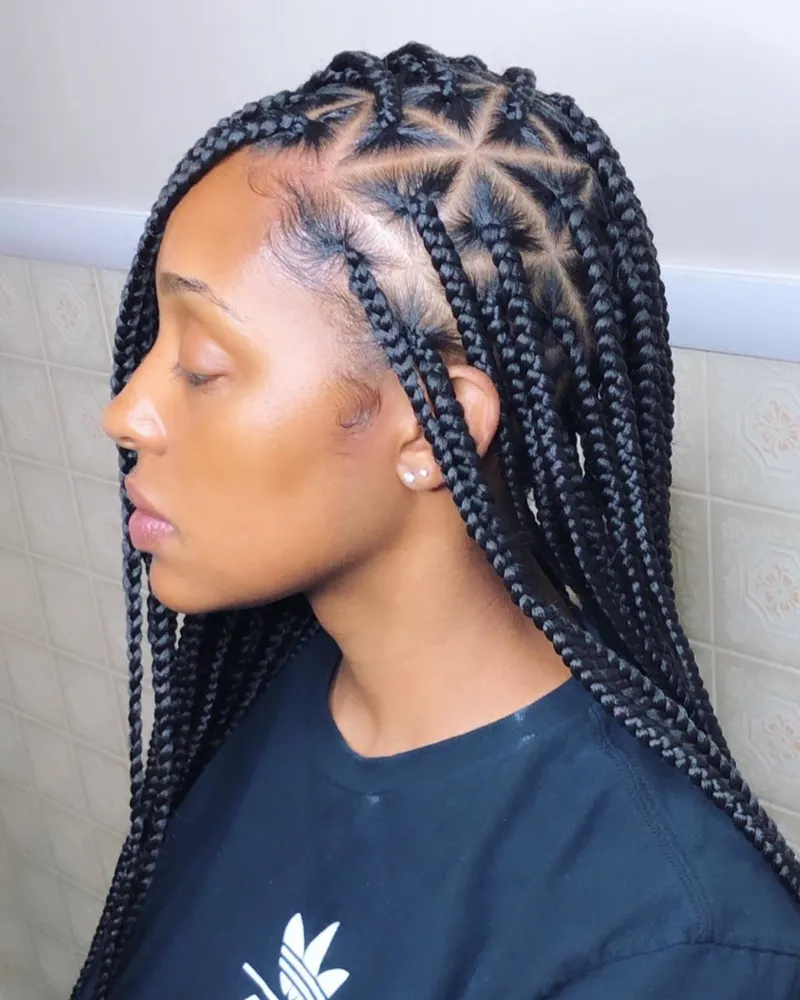 medium size box braids