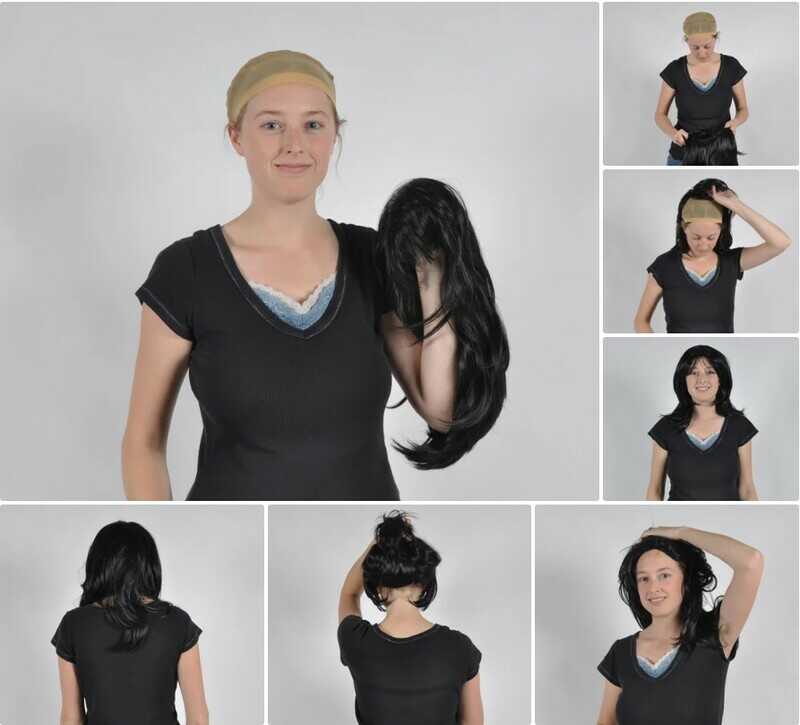 Carefully put on wig to make a beautiful look (Source: instructables)