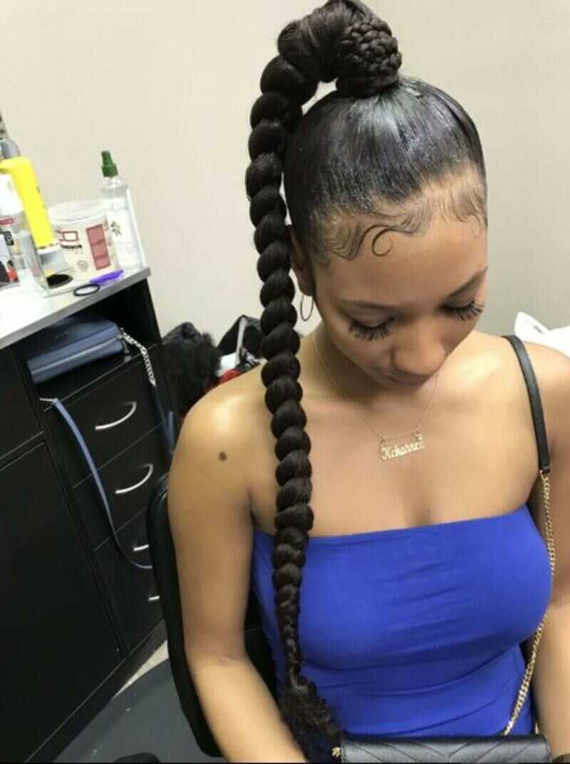 ponytail with braiding hair