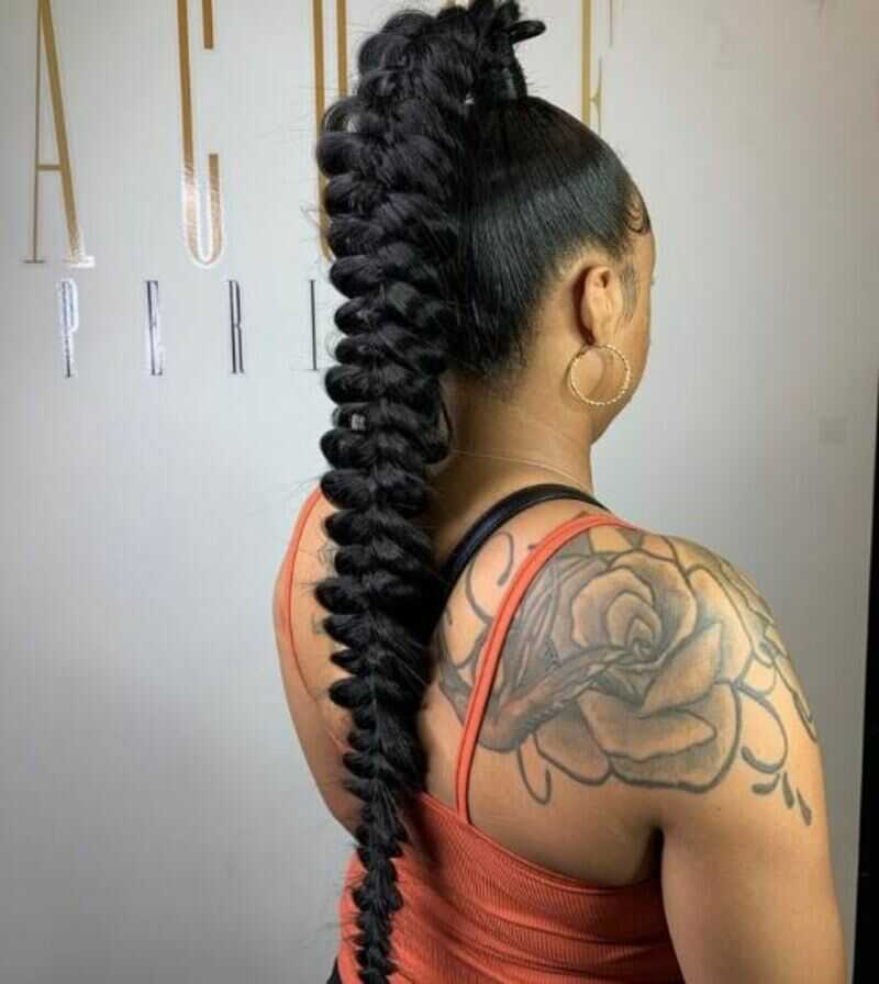 ponytail with braiding hair