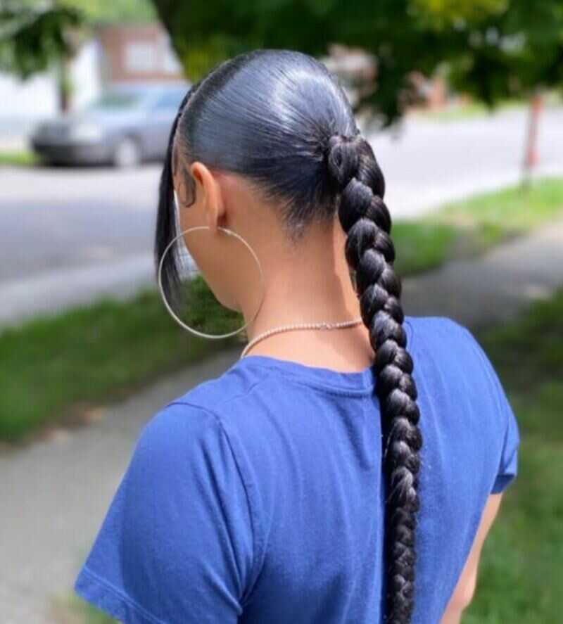 ponytail with braiding hair