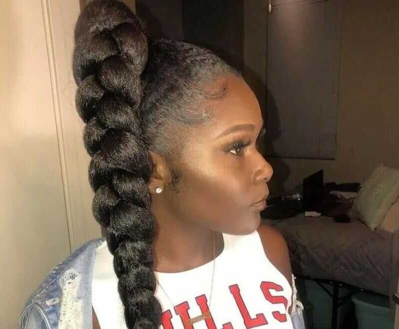 ponytail with braiding hair