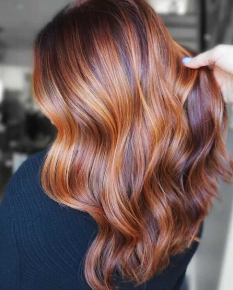 red highlights on black hair