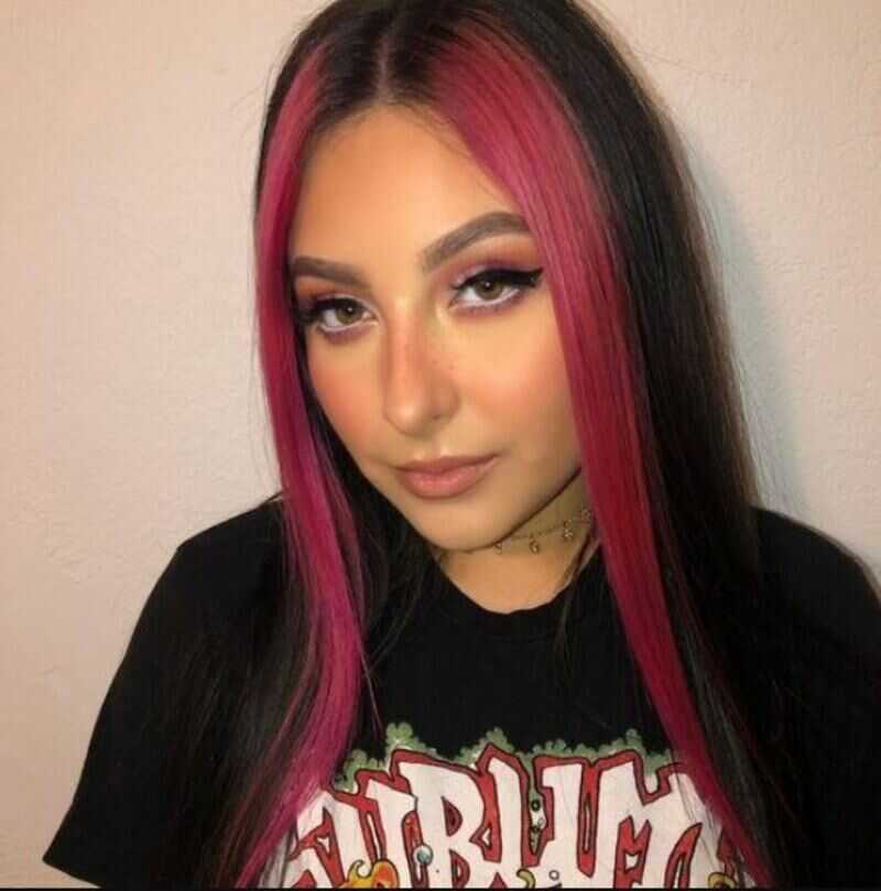 red highlights on black hair