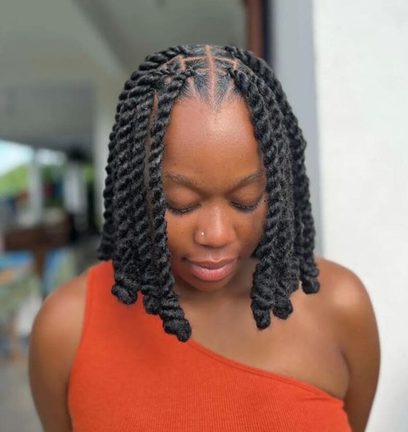 two strand twist with weave