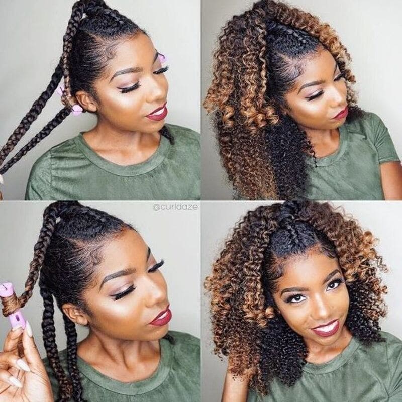 Ombre is a fantastic choice for the half-up hairstyle as it combines two contrasting colors. (Source: Steal Her Style)