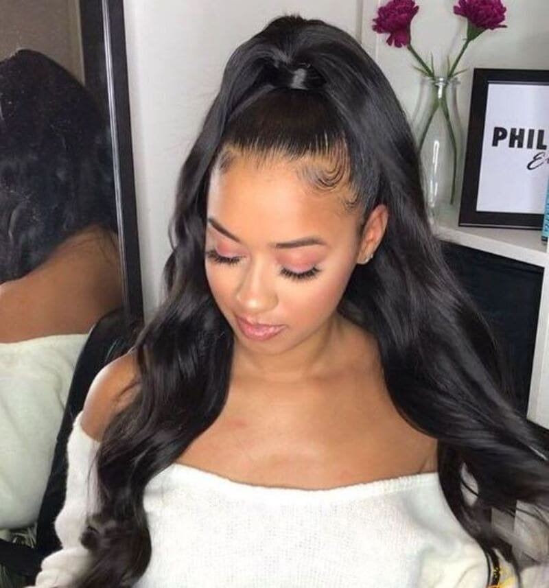 Why not add these stunning half up half down black hair looks to your hairstyling arsenal? (Source: Stylevore)