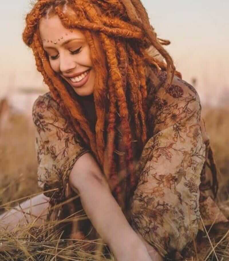 White girl dreadlocks can be easily created using natural hair to braid the dreadlock extensions. (Source: Etsy)