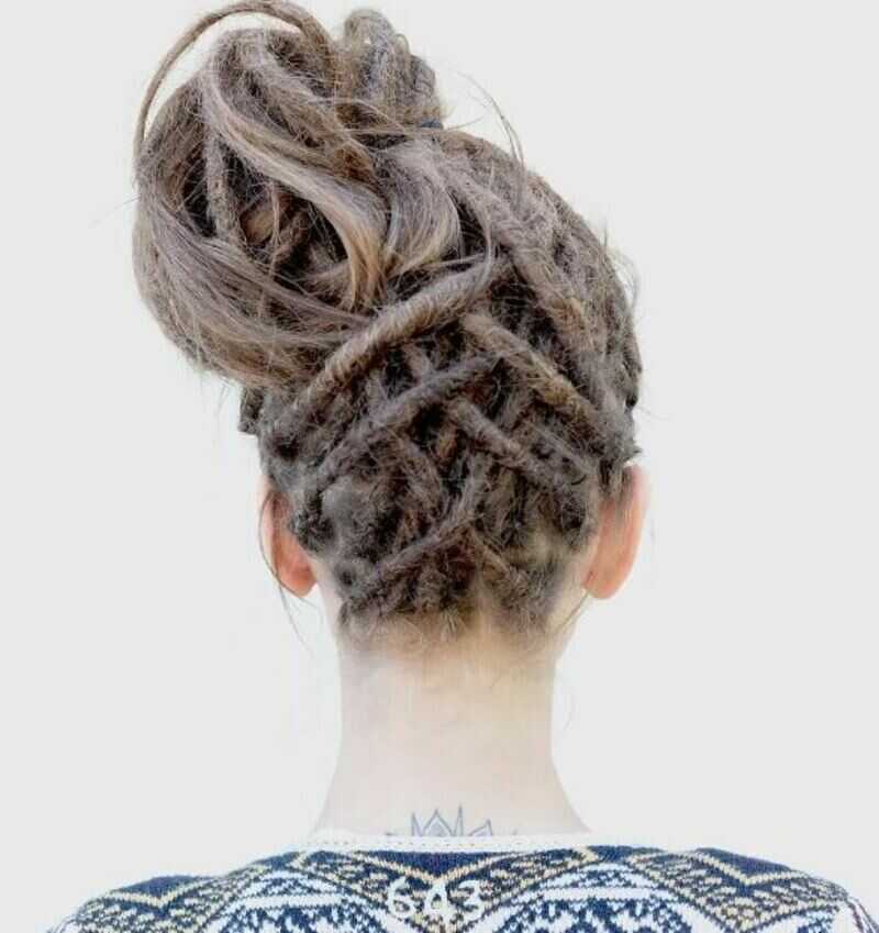 If you are looking for a truly unique hairstyle, prepare to fall in love with Bangs and Dread Buns. (Source: The Right Hairstyles)