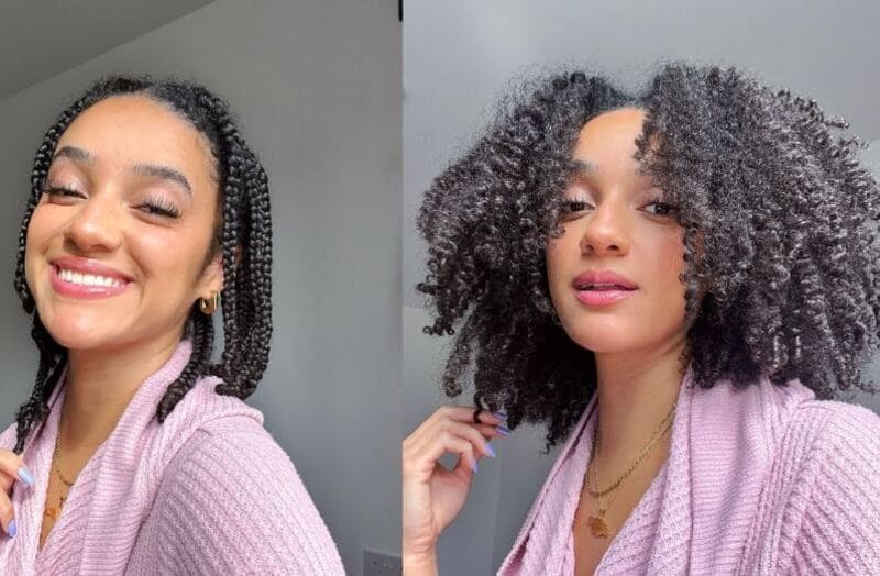 Regularly moisturize your braid out to keep it hydrated. (Source: YouTube)