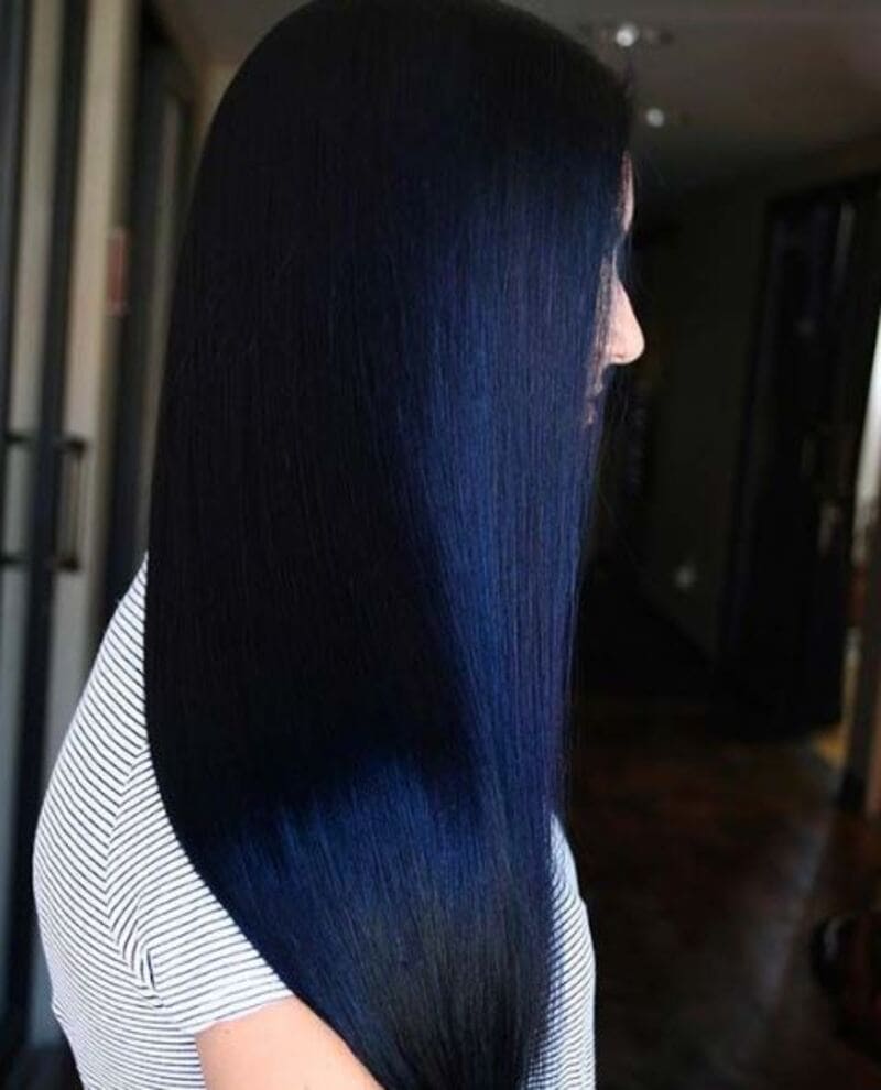 This stunning midnight sky blue shade adds incredible shine. (Source: Pinterest)