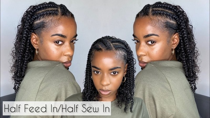 Short half braided and sew-in hairstyle (Source: DSYB Hair)