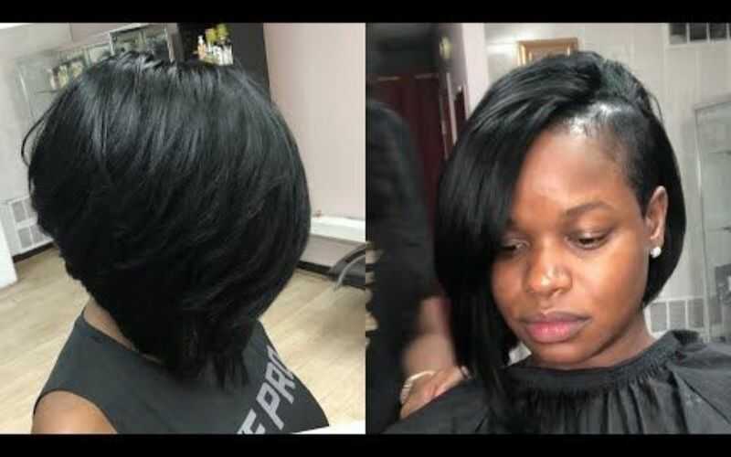 Half quick weave bob style (Source: Youtube)