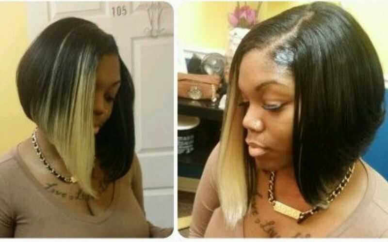 Quick weave bob with leave out (Source: Pinterest)