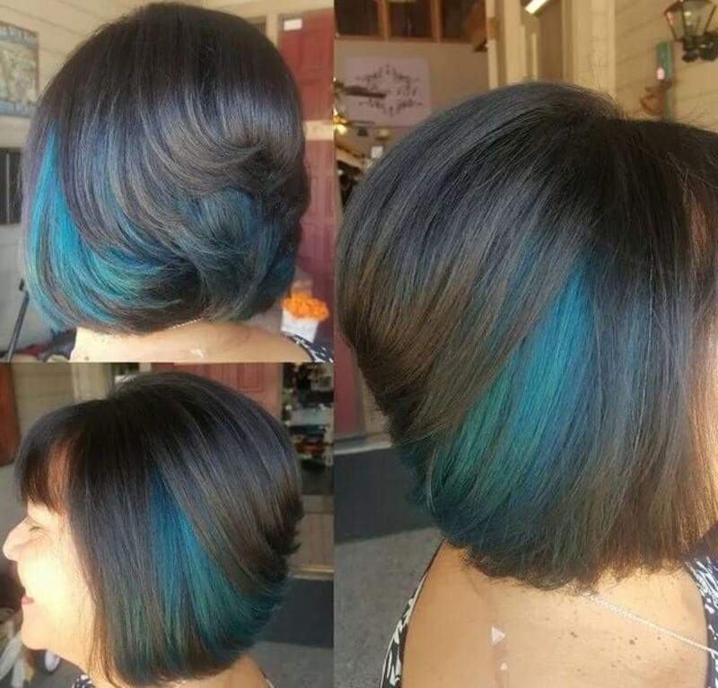 This colorful twist adds a fun and stylish element to your bob hairstyle. (Source: iiitl)