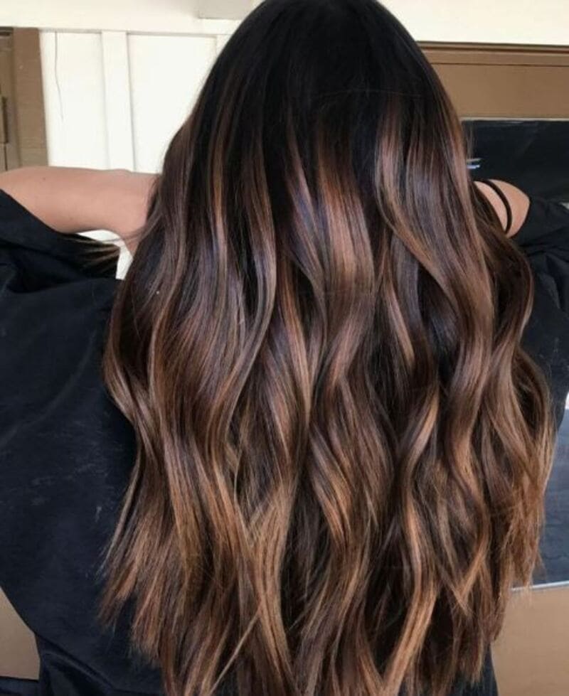 A reverse balayage light to dark can be done on naturally dark hair. (Source: Pinterest)