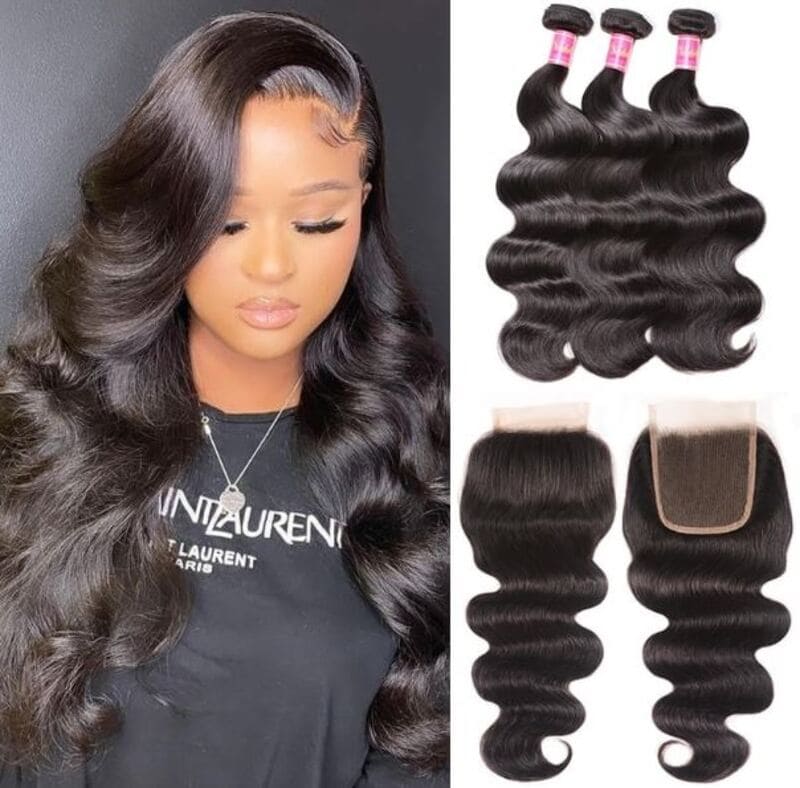 The main difference between a closure sew-in and a full sew-in is the presence or absence of a closure piece. (Source: City Live)