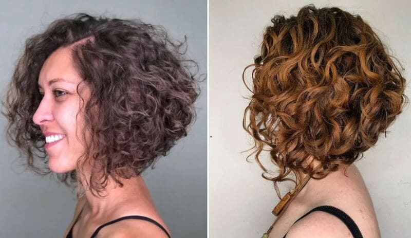 This Curly Inverted Bob version of the bob is being trendy and chic. (Source: The Right Hairstyles)