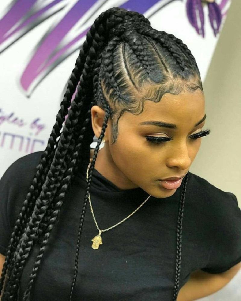 African Braid Ponytail Hairstyles (Source: Pinterest)