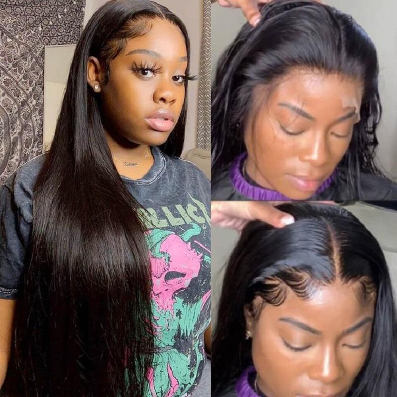 Sleek and smooth frontal wig styles for straight hair (Source: Pinterest)