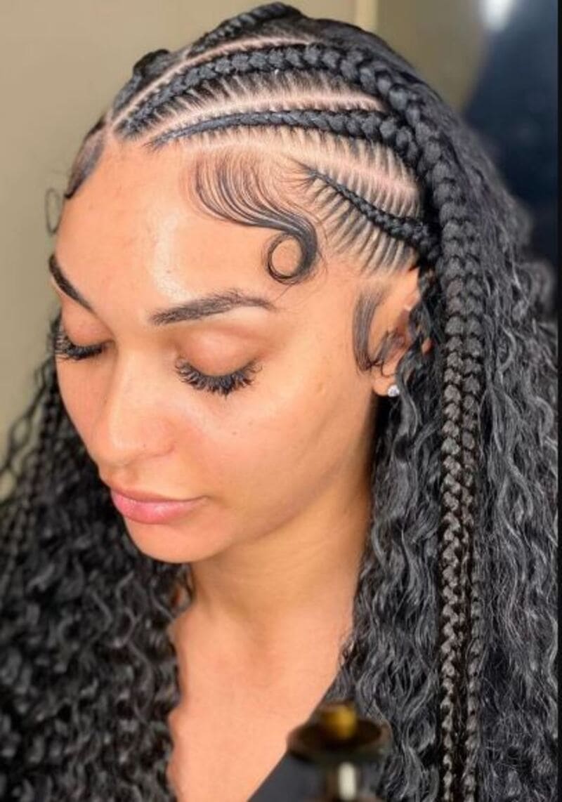 Half cornrow braids are ideal for a straightforward and easy cornrow design. (Pinterest)