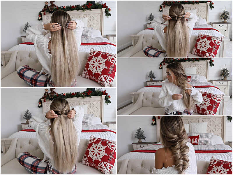 Elegance in fusion: Where French braiding meets the grace of the fishtail (Source: Youtube @EverydayHairInspiration)