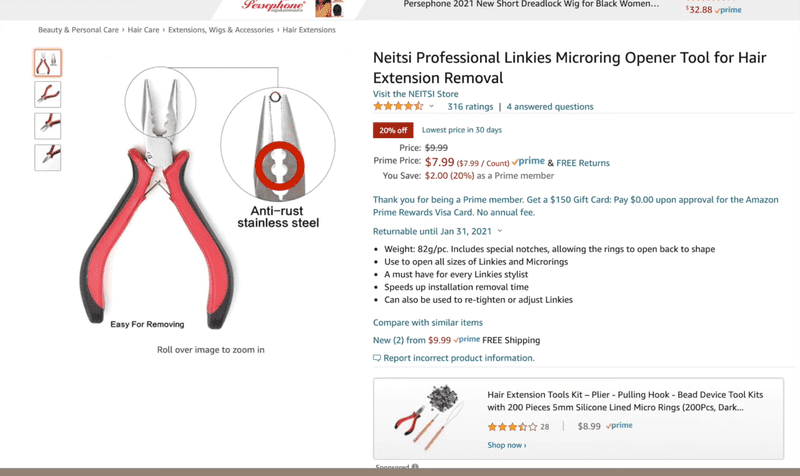 Microlink pliers - the kind with a small circle in the middle (Source: Youtube @SIMONESHARICE)