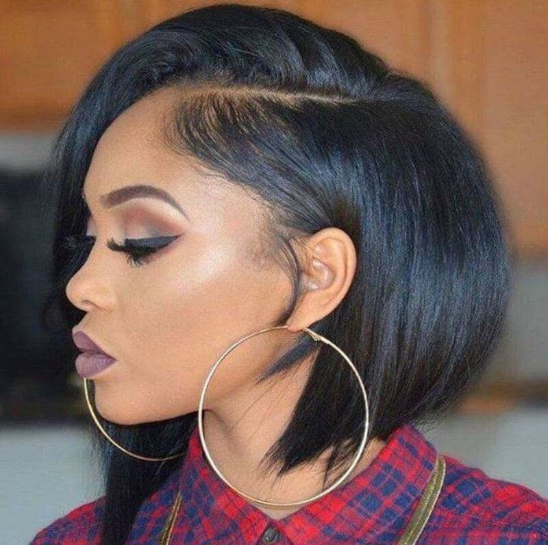 A short side part quick weave bob is a chic and versatile option. (Source: Private Label Extensions)