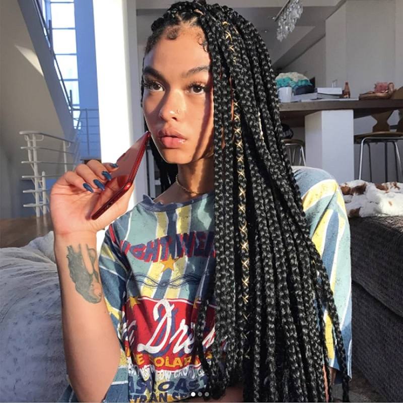 Waist length box braids will continue to gain popularity in 2024 (Source: Amazon.ae)