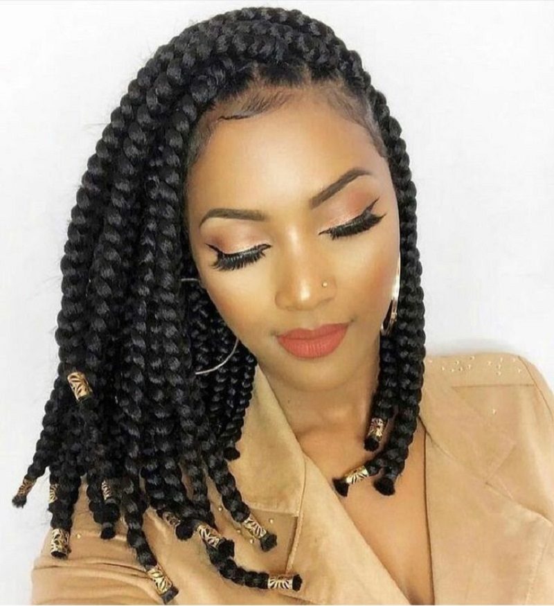 Bob-length box braids (Source: Pinterest)