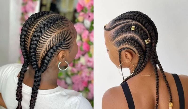 You can still achieve a cool and captivating look with cornrows going back. (Source: The Right Hairstyles)