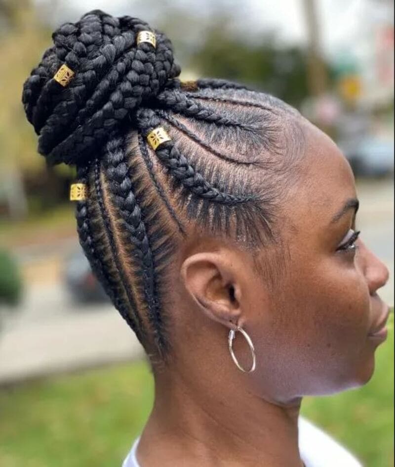 The natural black hair cornrows styles are suitable for individuals of all ages. (Source: The Right Hairstyles)