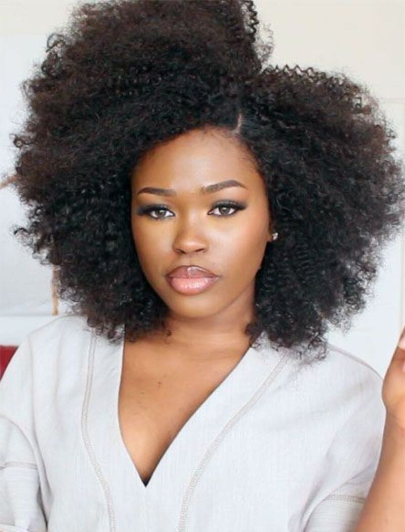 The Afro curl is one of the smallest curl patterns found in black hair weaves. (Source: Pinterest)