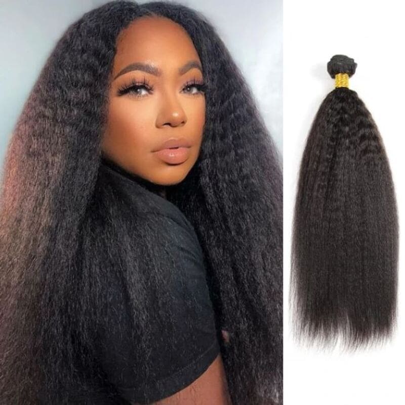 The kinky straight weave is a favorite among women who crave voluminous hair. (Source: aliexpress)