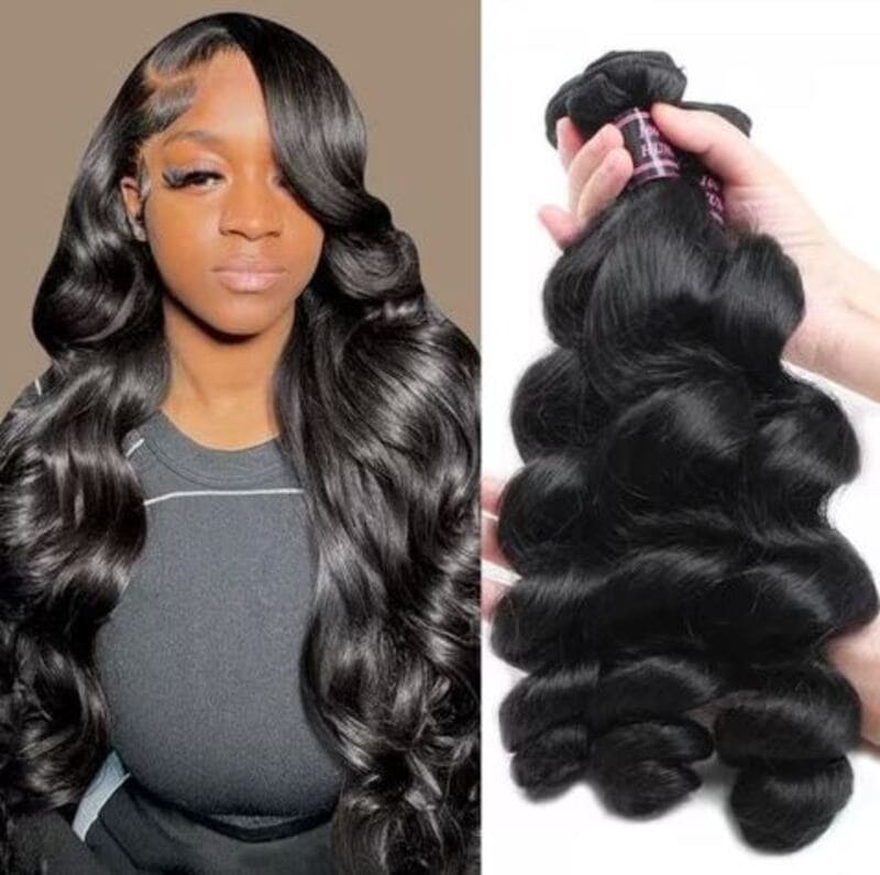 Large loose wave African American hair weaves are typically crafted from real human hair. (Source: Nadula Hair)