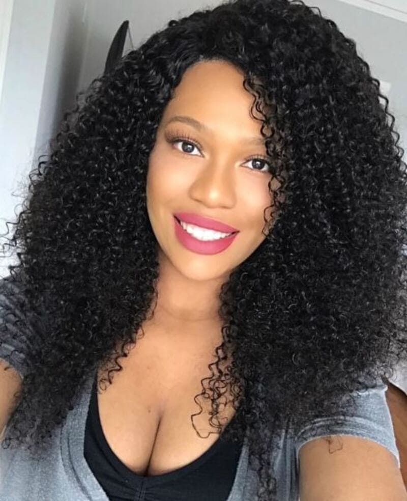 These curly weave hairstyles are perfect for black women who adore tight curls. (Source: Big Chop Hair - Big Cartel)