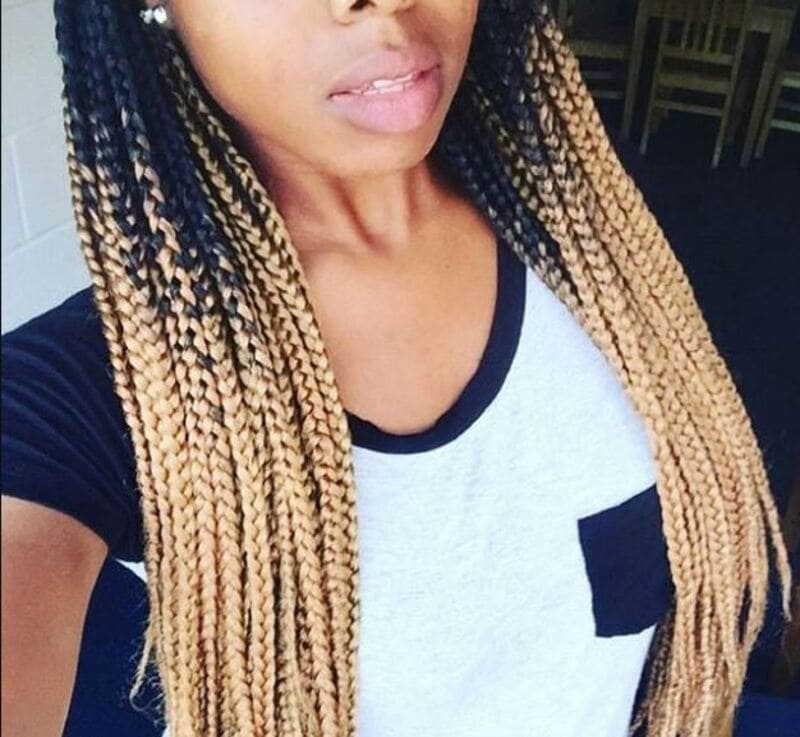 Blonde ombre box braids are incredibly versatile. (Source: Pinterest)