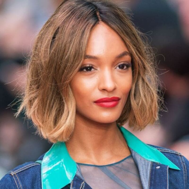 Jourdan Dunn puts a unique spin on the classic French girl bob. (Source: Harper's BAZAAR)